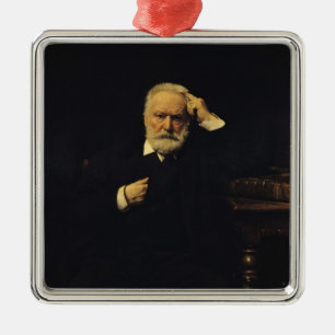 Porträtt av Victor Hugo 1879 Julgransprydnad Metall