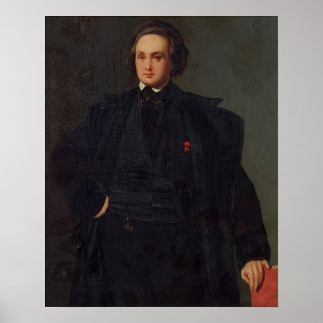 Porträtt av Victor Hugo, c.1833 Poster (Framsidan)