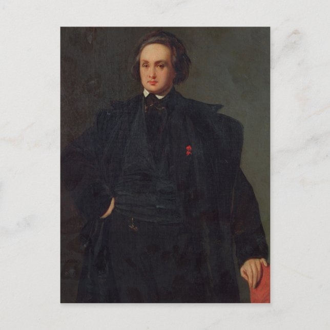 Porträtt av Victor Hugo, c.1833 Vykort (Framsida)