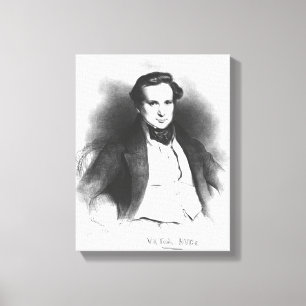 Porträtt av Victor Hugo Canvastryck