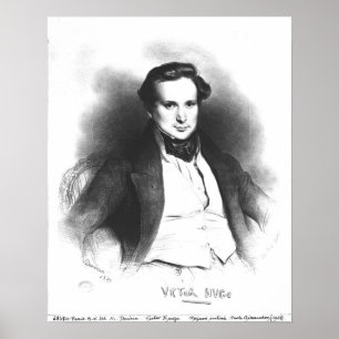 Porträtt av Victor Hugo Poster