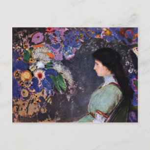 Porträtt av Violette Heymann av Odilon Redon Vykort