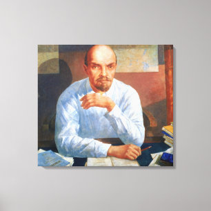 Porträtt av Vladimir Ilyich Lenin, 1934 Canvastryck