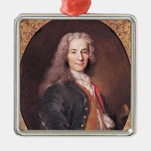 Porträtt av Voltaire åldrades 23, 1728 Julgransprydnad Metall