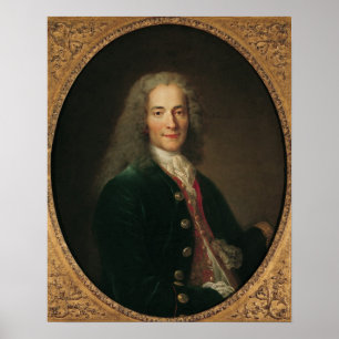 Porträtt av Voltaire efter 1718 Poster