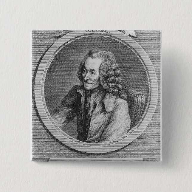 Porträtt av Voltaire, från en teckning Knapp (Framsida)