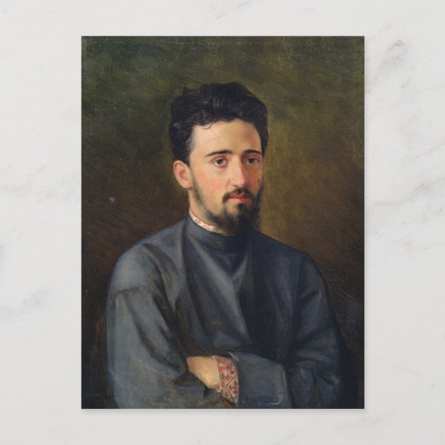 Porträtt av Vsevolod M. Garshin, 1878 Vykort (Framsida)