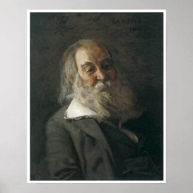 Porträtt av Walt Whitman, 1887-88 Poster (Framsidan)