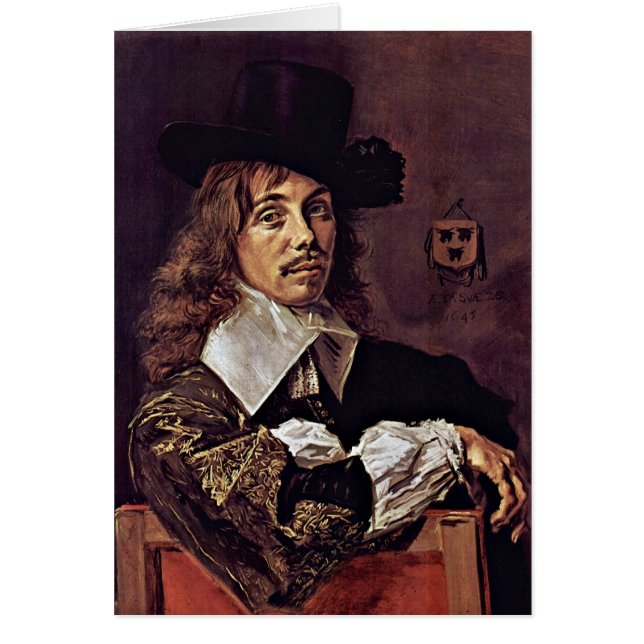 Porträtt av Willem Coymans. Vid Frans Hals Hälsningskort (Framsidan)