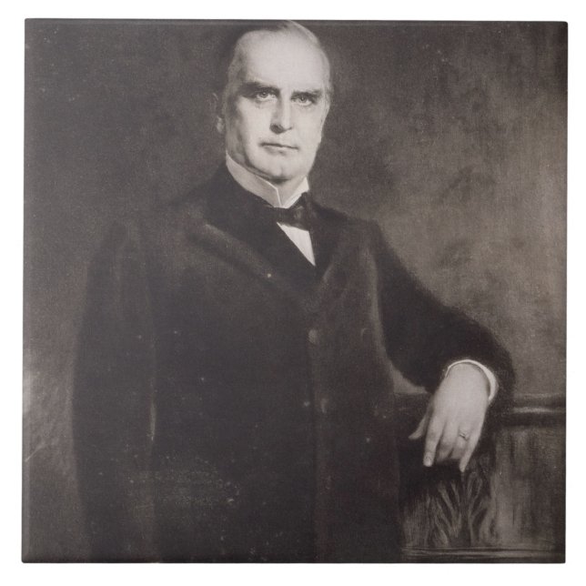 Porträtt av William McKinley (lithoen) Kakelplatta (Framsidan)