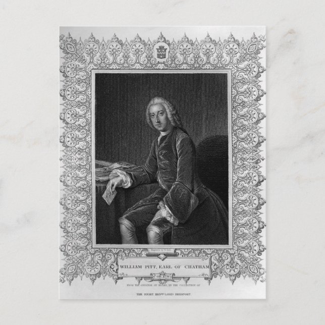 Porträtt av William Pitt, 1:e earl av Chatham Vykort (Framsida)