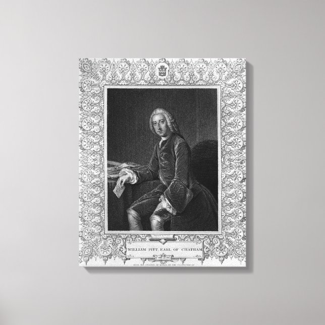 Porträtt av William Pitt, 1:e Earl of Chatham Canvastryck (Framsida)