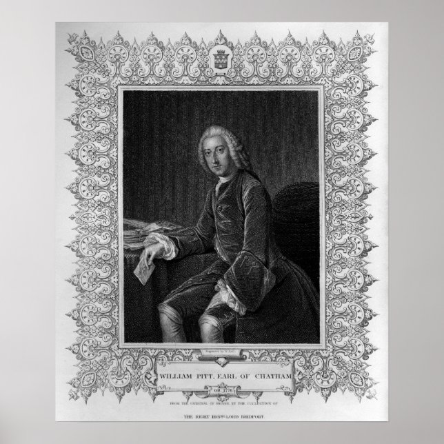 Porträtt av William Pitt, 1:e Earl of Chatham Poster (Framsidan)