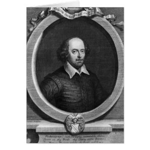 Porträtt av William Shakespeare 1719 Hälsningskort
