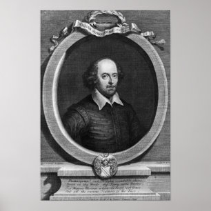 Porträtt av William Shakespeare 1719 Poster