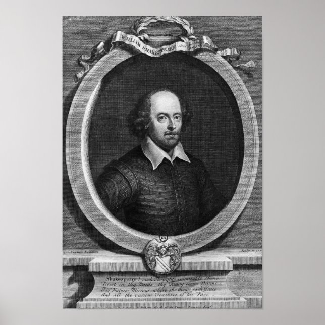 Porträtt av William Shakespeare 1719 Poster (Framsidan)