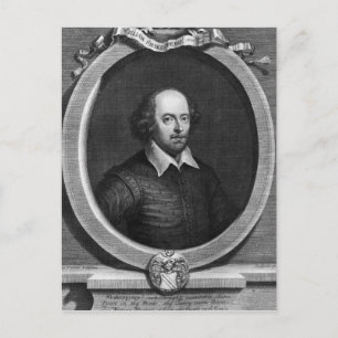 Porträtt av William Shakespeare 1719 Vykort