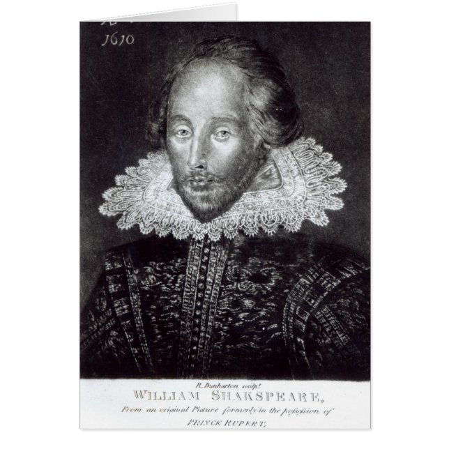 Porträtt av William Shakespeare Hälsningskort (Framsidan)