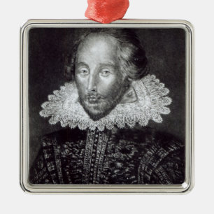 Porträtt av William Shakespeare Julgransprydnad Metall