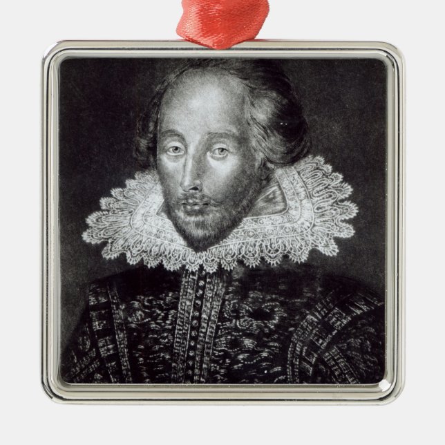Porträtt av William Shakespeare Julgransprydnad Metall (Framsidan)