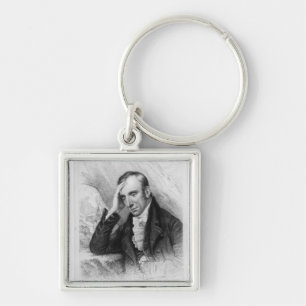 Porträtt av William Wordsworth Fyrkantig Silverfärgad Nyckelring
