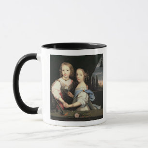 Porträtt av Winston och Arabella (1648-1730) Chur Mugg