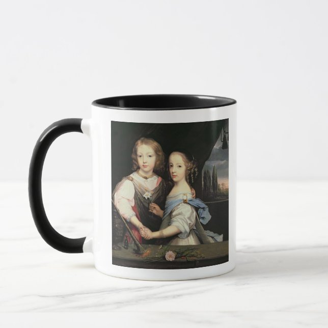 Porträtt av Winston och Arabella (1648-1730) Churc Mugg (Vänster)