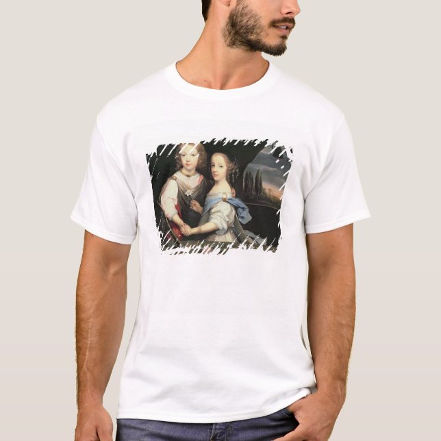Porträtt av Winston och Arabella (1648-1730) Churc T-shirt (Framsida)