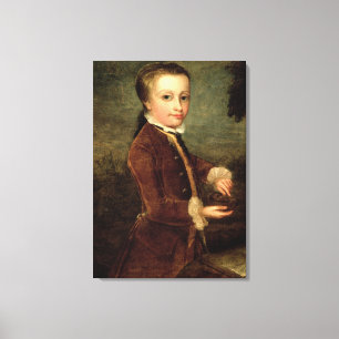 Porträtt av Wolfgang Amadeus Mozart åldrades Canvastryck