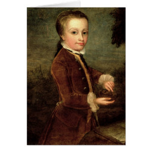 Porträtt av Wolfgang Amadeus Mozart åldrades Hälsningskort