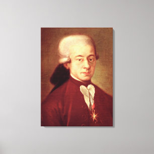 Porträtt av Wolfgang Amadeus Mozart efter 1770 Canvastryck