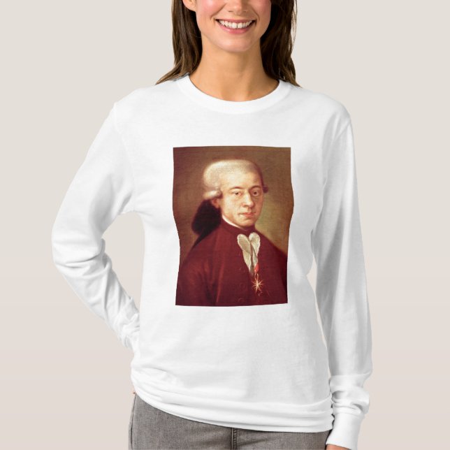 Porträtt av Wolfgang Amadeus Mozart efter 1770 T-shirt (Framsida)