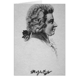 Porträtt av Wolfgang Amadeus Mozart Hälsningskort