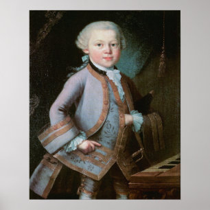 Porträtt av Wolfgang Amadeus Mozart Poster