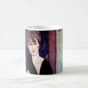 Porträtt av Woman, Modigliani Kaffemugg