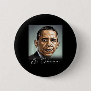 Porträtt Barack Obama President Patriotic Knapp