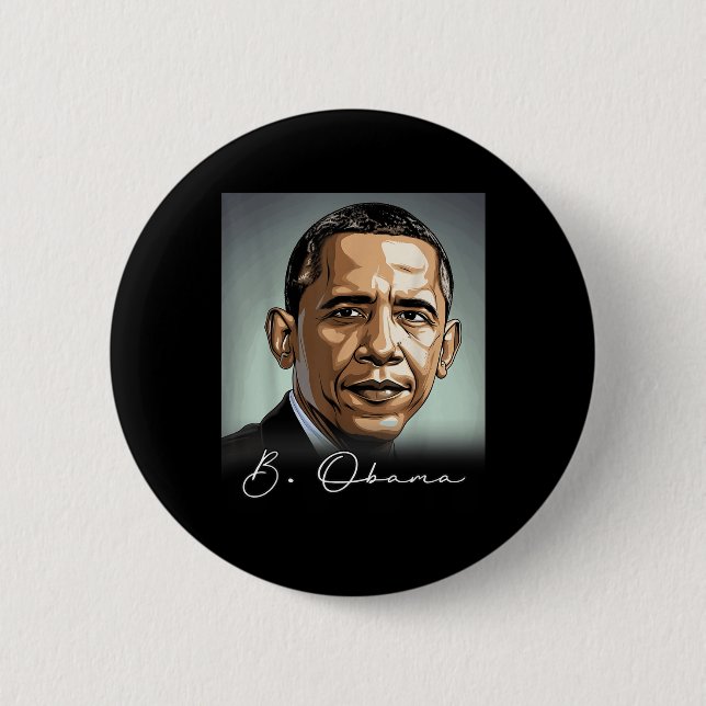 Porträtt Barack Obama President Patriotic Knapp (Framsida)