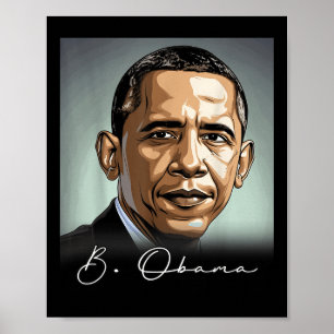 Porträtt Barack Obama President Patriotic Poster