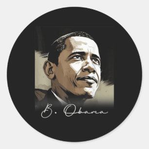 Porträtt Barack Obama President Patriotic Runt Klistermärke