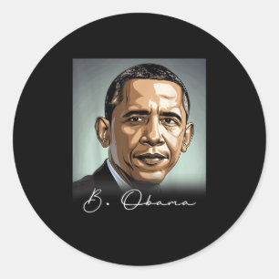 Porträtt Barack Obama President Patriotic Runt Klistermärke