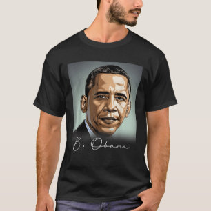 Porträtt Barack Obama President Patriotic T Shirt