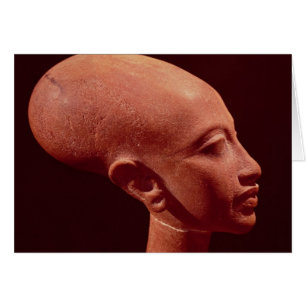 Porträtt bust av en dotter till Kung Akhenaten Hälsningskort