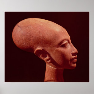 Porträtt bust av en dotter till Kung Akhenaten Poster