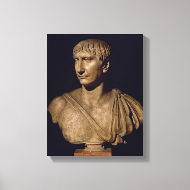 Porträtt bust av kejsare Trajan Canvastryck (Framsida)