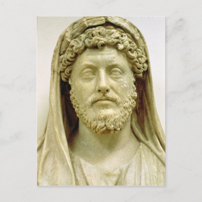 Porträtt bust av Marcus Aurelius Vykort (Framsida)