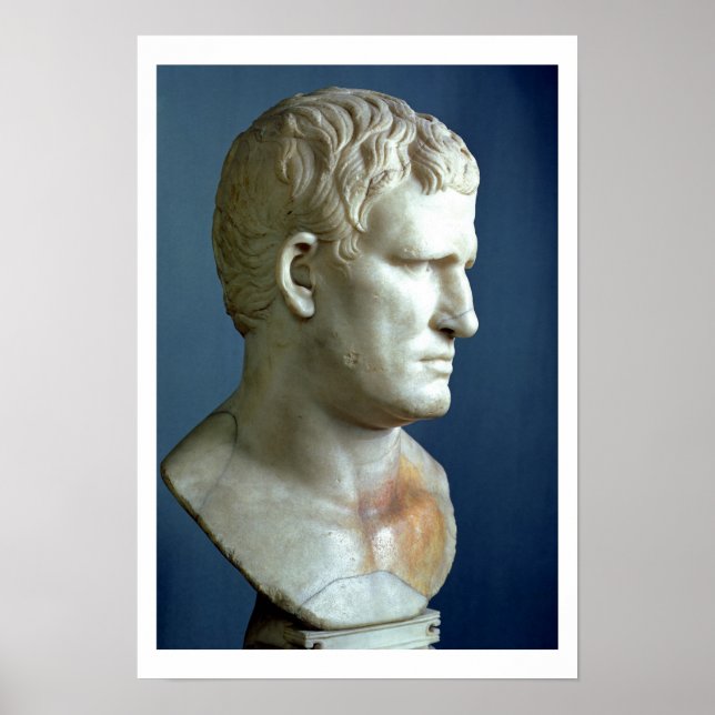 Porträtt bust of Agrippa (63-12 BC) Roman (marble) Poster (Framsidan)