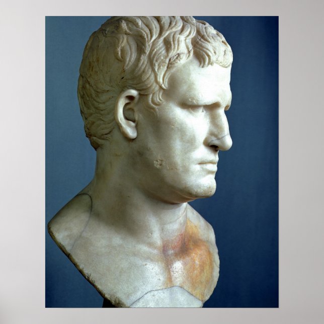 Porträtt bust of Agrippa (63-12 BC) Roman (marble) Poster (Framsidan)