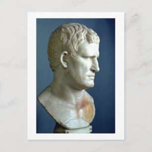 Porträtt bust of Agrippa (63-12 BC) Roman (marble) Vykort