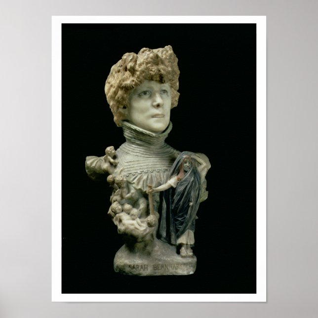 Porträtt Bust of Sarah Bernhardt (1844-1923) Frenc Poster (Framsidan)