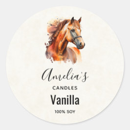 Porträtt - Candle - Suval Sorrel Horse Runt Klistermärke